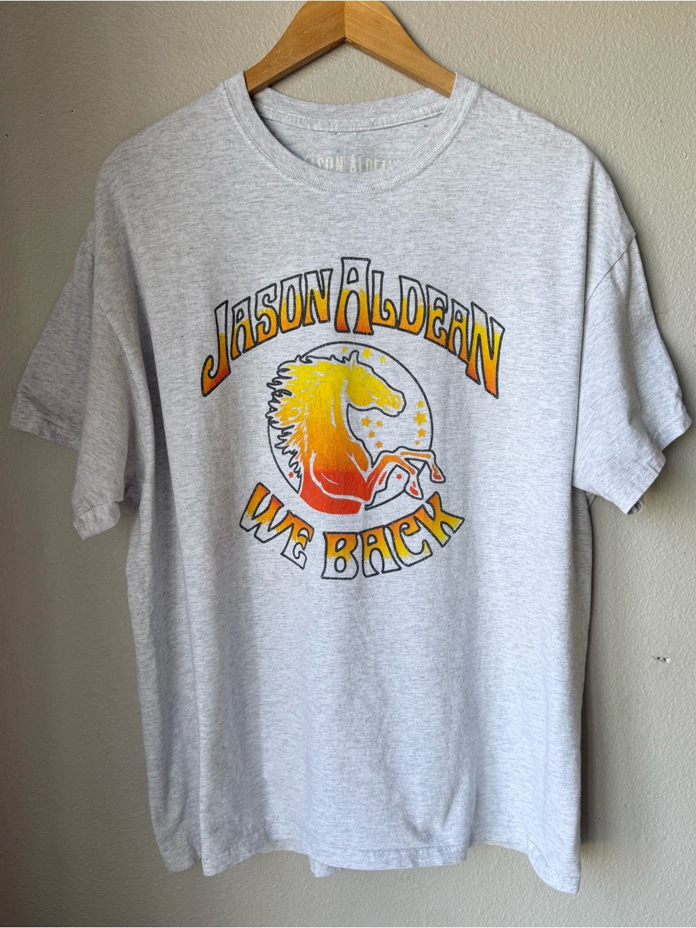 Jason Aldean We Back Concert Graphic Tee - Light Gray Size XL